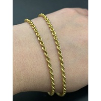 Unisex 18ct Yellow Gold Rope Twist Necklace