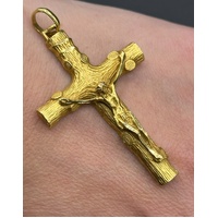 Unisex 21ct Yellow Gold Religious Crucifix Pendant 14.5g