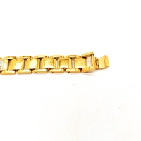 GUESS Frontier Mens Gold Plated Stainless Steel Crystal Flat Chain Bracelet 19cm