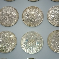 Lot 20 x 1966 Australian 50 Cent Coins 80% Silver Round Decimal Coins