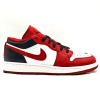 Nike Air Jordan 1 Low GS Size 6Y Sneakers White Gym Red Black 553560-163