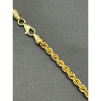 Unisex 14ct Yellow Gold Twist Rope Necklace