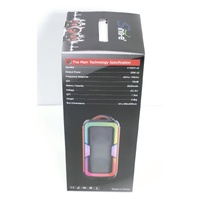 DJ Powered Karaoke Party Bluetooth Super Bass 4 Inch 25W Speaker RGB Light