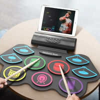NEW Portable Electronic Roll Up Drum Kit 9 Silicone Pads Electric Hand Drum Set