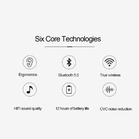 X25 TWS Bluetooth 5.0 Wireless Earbud In-Ear Stereo Earphone Headphones - White