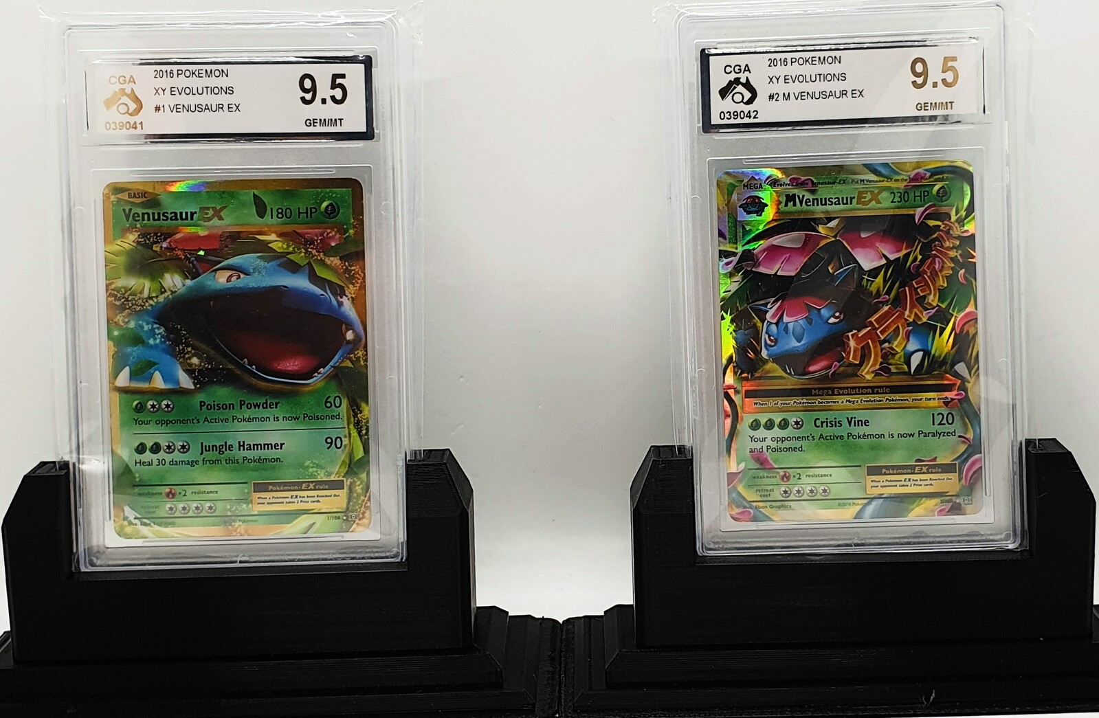 Venusaur Ex And M Venusaur Ex Two Graded Pokemon Cards