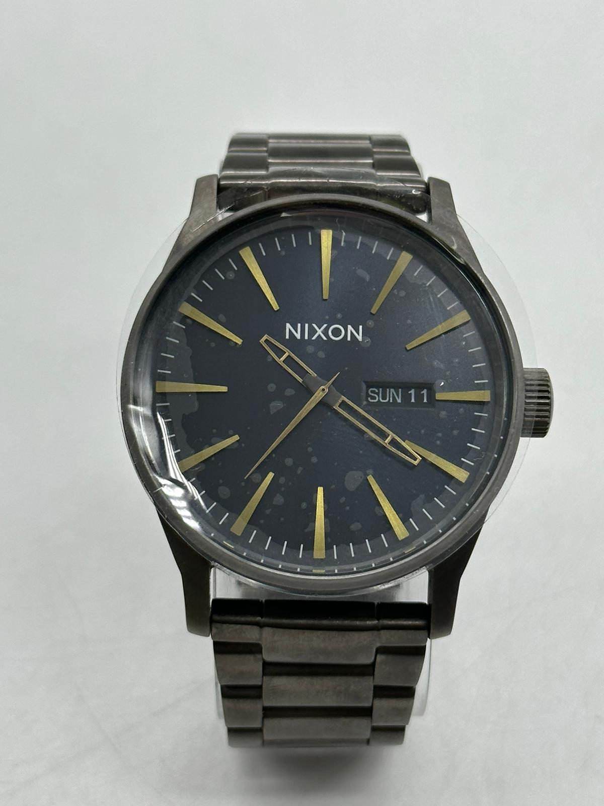 Nixon Sentry Gunmetal Blue Dial Mens Watch A356 2983