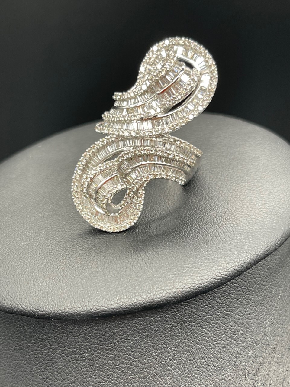 14k white gold with cheap diamonds