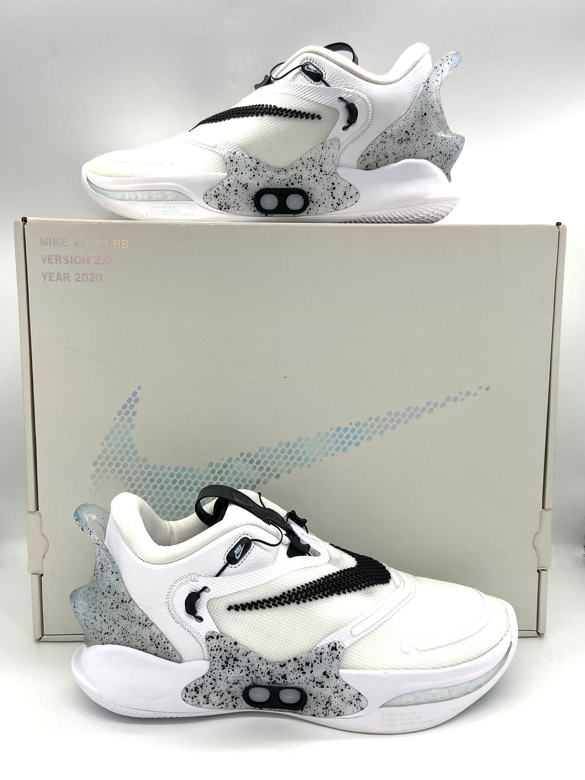 Nike Adapt Version 2.0 Year 2020 Oreo Black Wolf Grey Size 10.5 Pre owned