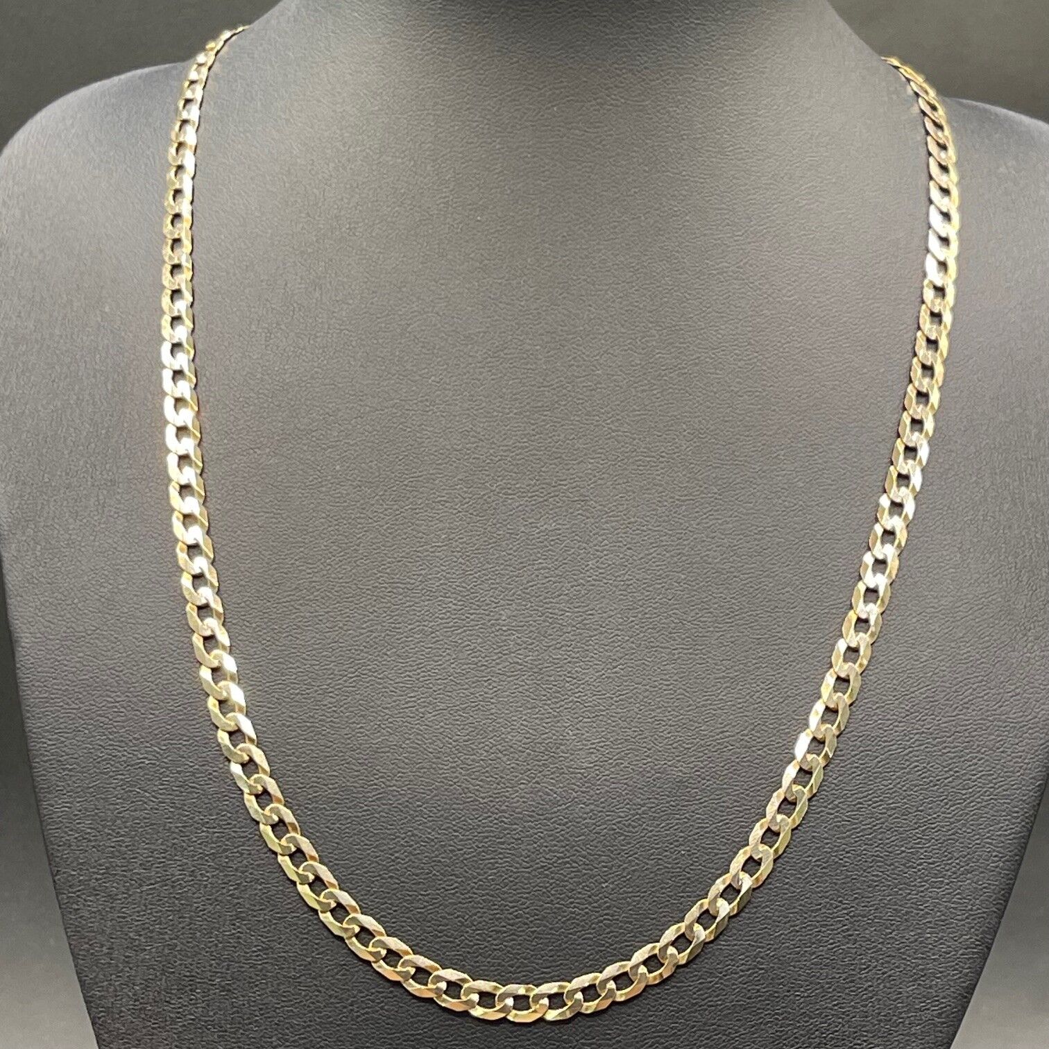 Mens 9ct Yellow Gold Curb Link Necklace