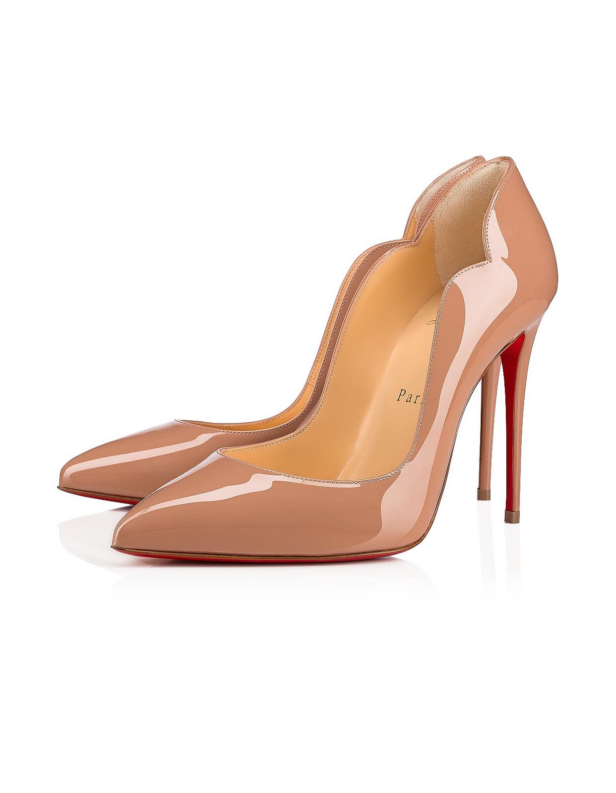 Christian Louboutin Hot Chick 100mm Patent Calf Blush Heels 1190911PK1A