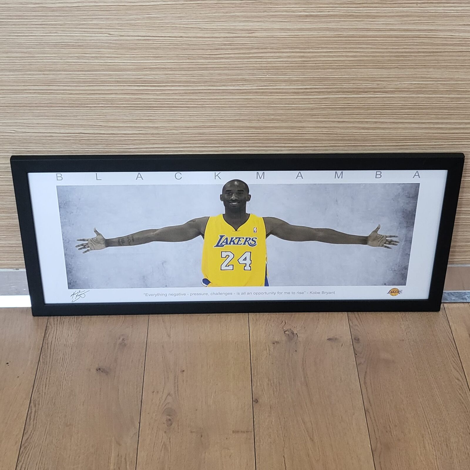 Kobe Bryant Black Mamba LA Lakers Framed Poster 93x40cm Wicked Art