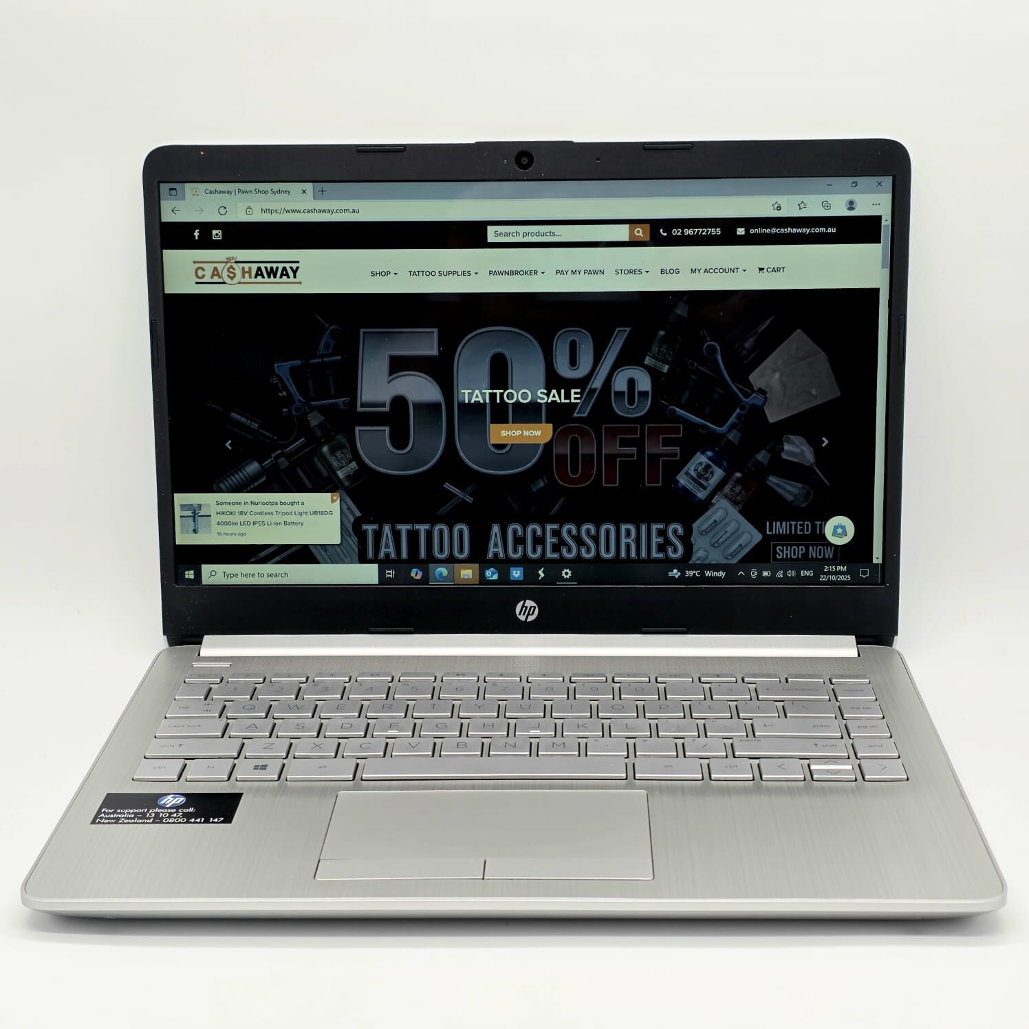 HP Laptop 14s-dk0087AU 14 Inch AMD AMD A4-9125 4GB RAM 128GB HDD Win10
