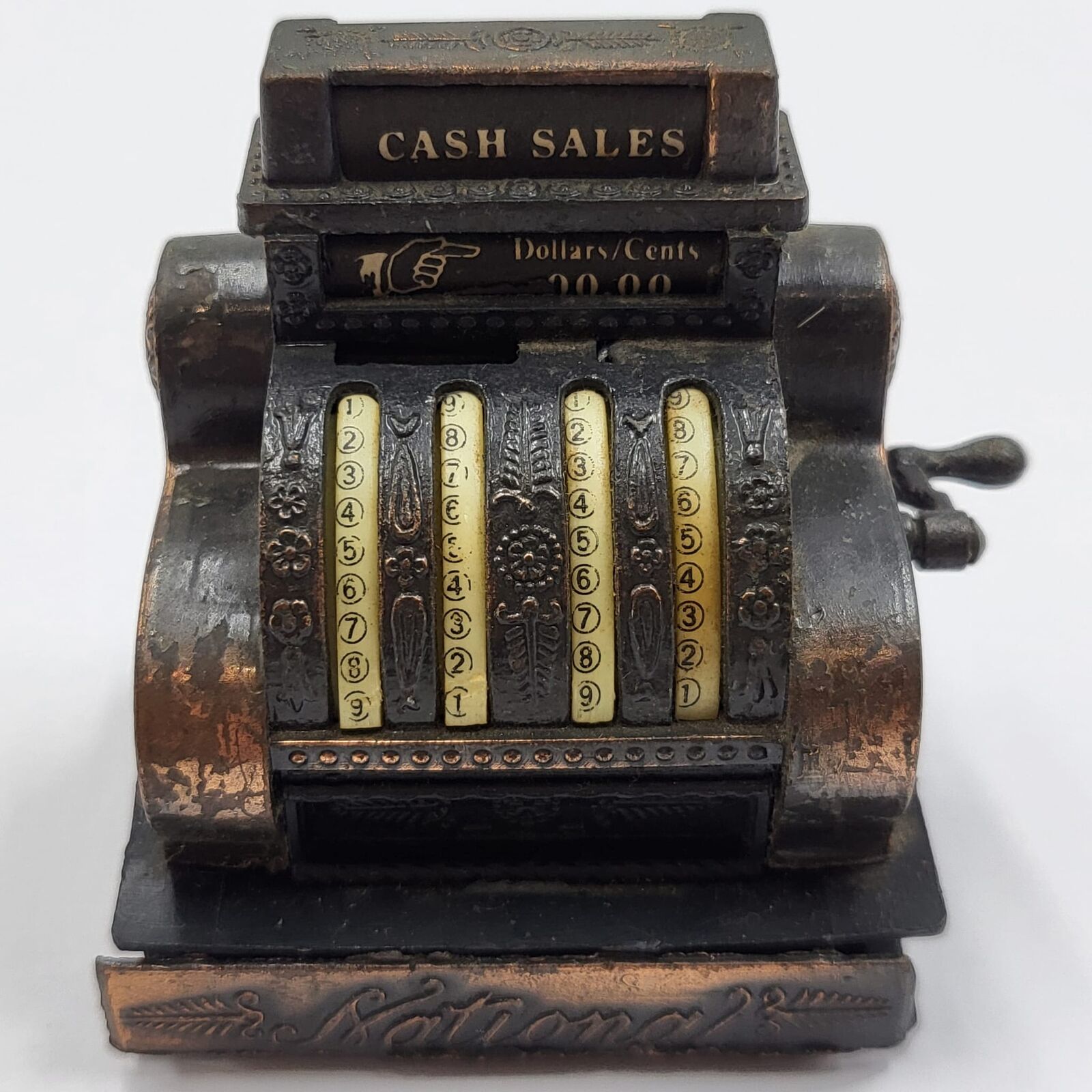 Antique National Cash Register Metal Pencil Sharpener Vintage Desk Collectible