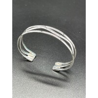 Unisex Sterling Silver 925 Swirl Cuff Bangle (Brand New)