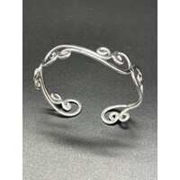Ladies Sterling Silver Spiral Cuff Bangle (Brand New)