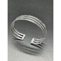 Unisex Sterling Silver Multi-Row Cuff Bangle (Brand New)