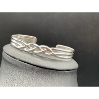 Unisex Sterling Silver Celtic Cuff Bangle (Brand New)