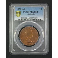 1956(m) PCGS PR64RB Australian Proof Penny Melbourne Mint