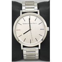 Christian Paul Men's Analog Display Silver Quartz Stainless Steel Watch