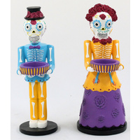 Party Lite P91989 Day of the Dead Senor and Senorita Candle Holder Pair