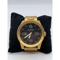 Nixon Take Charge Corporal All Gold Black Stainless Steel Bracelet Men's Watch
