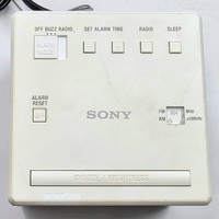 Sony ICF-C1 AM/FM Clock Radio Alarm Clock White Cube Bedside Radio