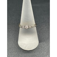 Ladies Solid 10ct White Gold Diamond Ring Fine Jewellery 2.9 Grams Size UK P
