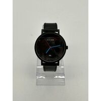 Uncle Jack 42mm All Black Genuine Leather Strap Unisex Quartz Watch