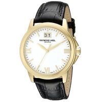 Raymond Weil Men's Tradition 39mm White Dial 18K Swiss Quartz Watch 5476-P-00307