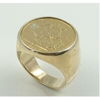 9ct Yellow Gold Sovereign ring with 1887 Gold Sovereign Coin (Pre-Owned)