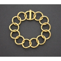 Ladies 21K Solid Yellow Gold Fancy Link Chain Bracelet 26.0 Grams