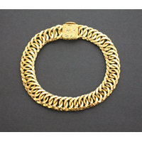 Ladies 21K Solid Yellow Gold Fancy Link Chain Bracelet 39.3 Grams (Pre-owned)