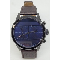Tommy Hilfiger Dual Hour Brown Leather Mens Watch (Pre-Owned)