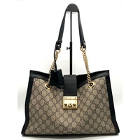 Genuine Gucci Padlock Medium GG Shoulder Bag with Key Lock Closure Chain Straps