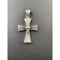 Ladies 18ct Yellow Gold Cross Pendant (Pre-Owned)