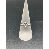 Ladies Solid 14ct White Gold Diamond Ring Fine Jewellery 3.5 Grams Size UK P