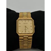 Oroton Quartz ORG-300 Swiss Movement All Gold Analog Vintage Watch Rare