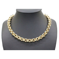 Ladies 9K Solid Yellow Gold Large Belcher Link Chain Necklace 79.2g (pre-owned)