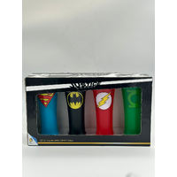 DC Comics Justice League 4 x 350ml Superhero Collectible Glasses