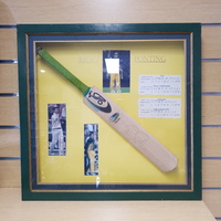 Ricky Ponting Framed, Signed Cricket Bat (2003) No C.O.A (Pre-Owned)