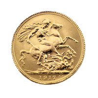 1917 22K Gold Sovereign Coin George V Royal Mint London (pre-owned)