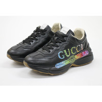 Ladies Gucci Rhyton Rainbow Logo Sneakers Black Size: US 8 / EU 38 (pre-owned)
