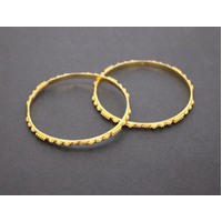 2 x Ladies 22K Solid Yellow Gold Bangle Bracelet Pair 18.4 Grams (pre-owned)