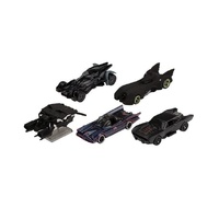 Hot Wheels DC Batman Batmobile Toy Car 5 Pack Premium Collector Set