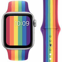 Rainbow Silicone Sport Band Pride Wrist Strap For Apple Watch 38/40/42/44mm S/M