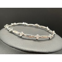 Ladies 18ct White Gold Fancy Link Bracelet Timeless Elegant Fine Jewellery 