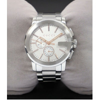 Gucci G-Chrono Men's 44mm Silver Dial Steel Quartz Watch YA101201 (pre-owned)