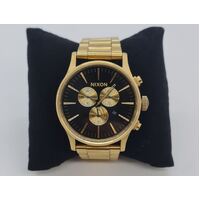 Nixon Sentry Chrono 42mm All Gold Black Stainless Steel Watch A386510