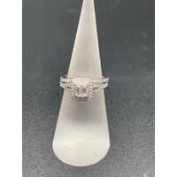 Ladies Solid 14k White Gold Diamond Ring Set Fine Jewellery Size UK K